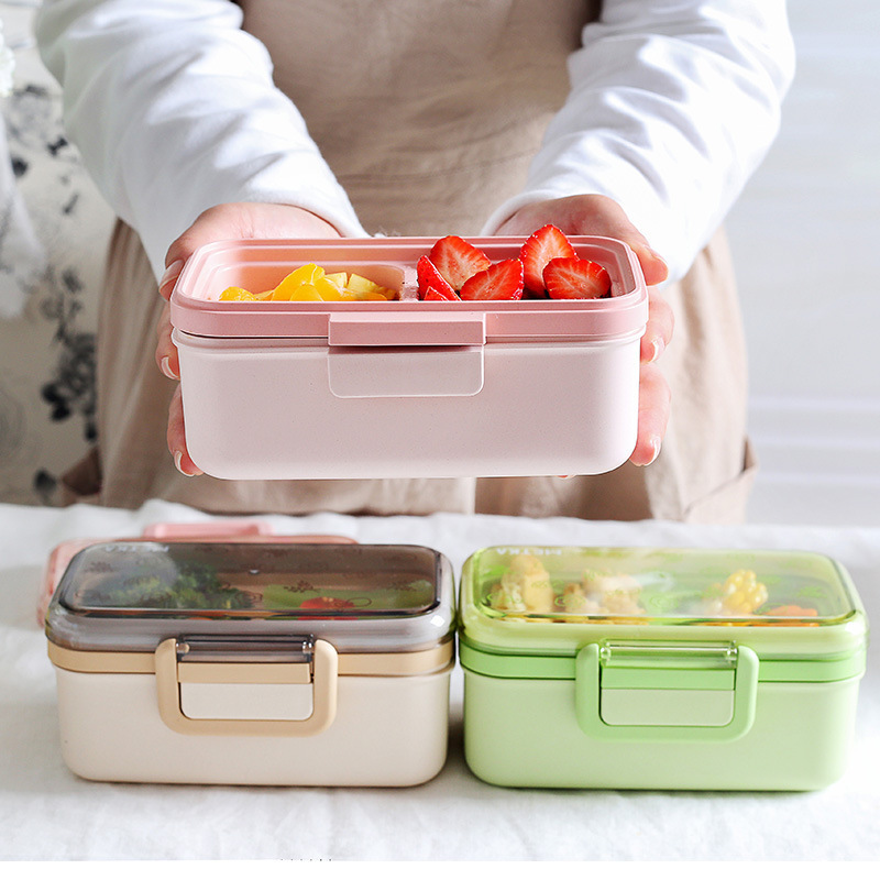 Cute Lunch Box Plastic Liner,storage Boxes & Bins Food Container New Bento Kids Green Reusable Insulated Food Pink Household