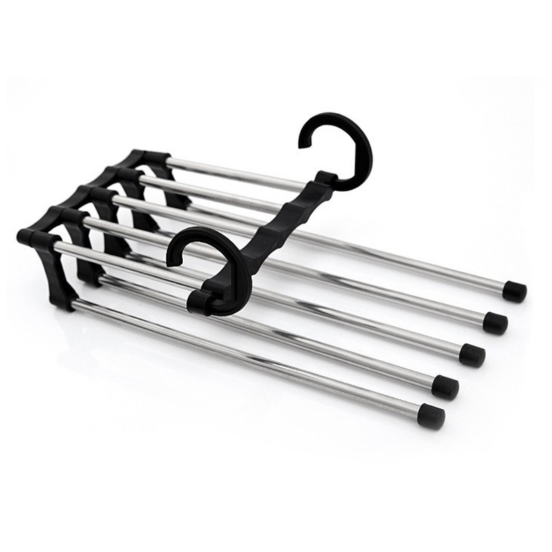 5 in 1 Pant Rack Multifunction Shelves Stainless Steel Multi-functional Wardrobe Magic Trouser Hanger Coat Storage Organization