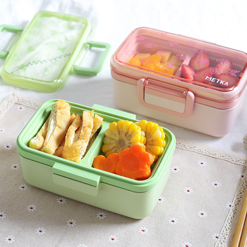 Cute Lunch Box Plastic Liner,storage Boxes & Bins Food Container New Bento Kids Green Reusable Insulated Food Pink Household