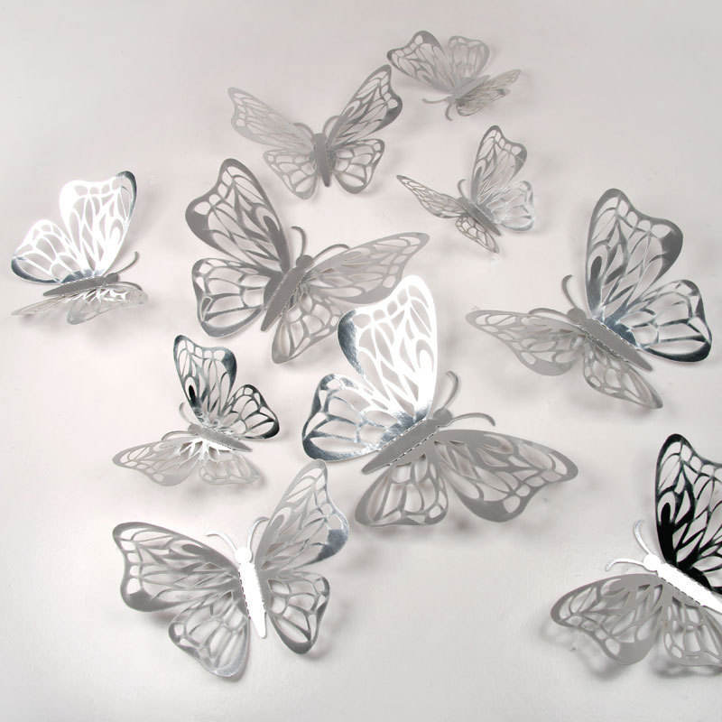 Openwork butterfly wall sticker 3D three-dimensional hollow bouquet butterfly decoration party supplies