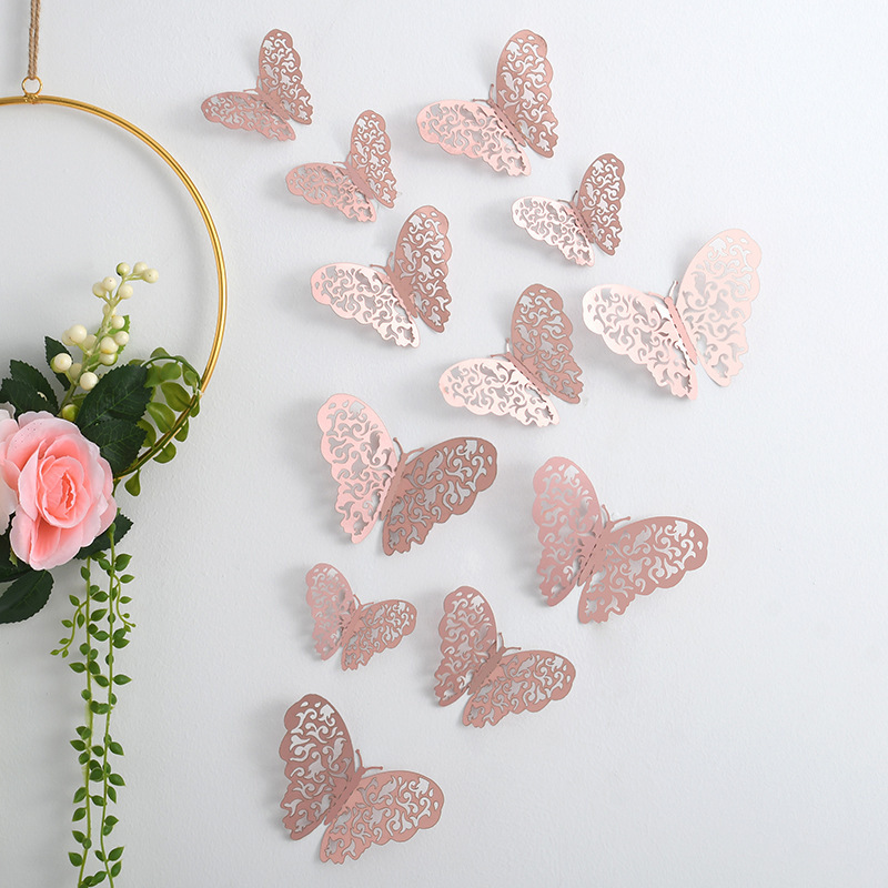 New bouquet butterfly decoration flower shop party supplies pvc three-dimensional butterfly