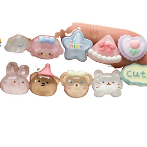 K340 Wholesale Cute Little Animal Bear Rainbow Resin Craft Phone Case DIY Hair Accessories Shoe Charms Decoration