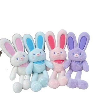 T1538 In stock Easter Rabbit Keychain Stretchable Ear Leg Bunny Animal Cartoon Stuffed Fluffy Plush Keychain