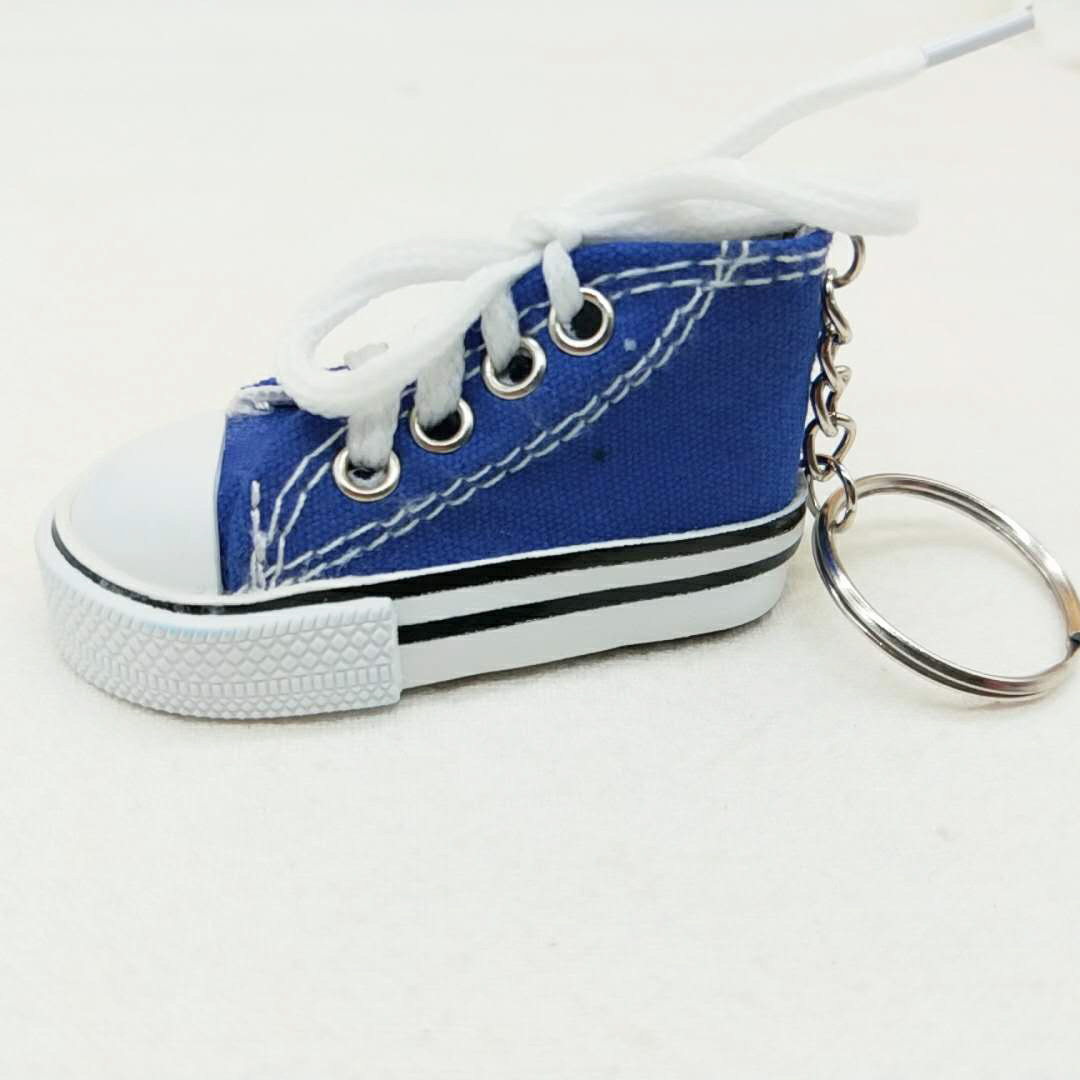 S723 wholesale Novelty 3D mini Canvas shoes key chain Sneaker Keychain Tennis Shoes Keychain