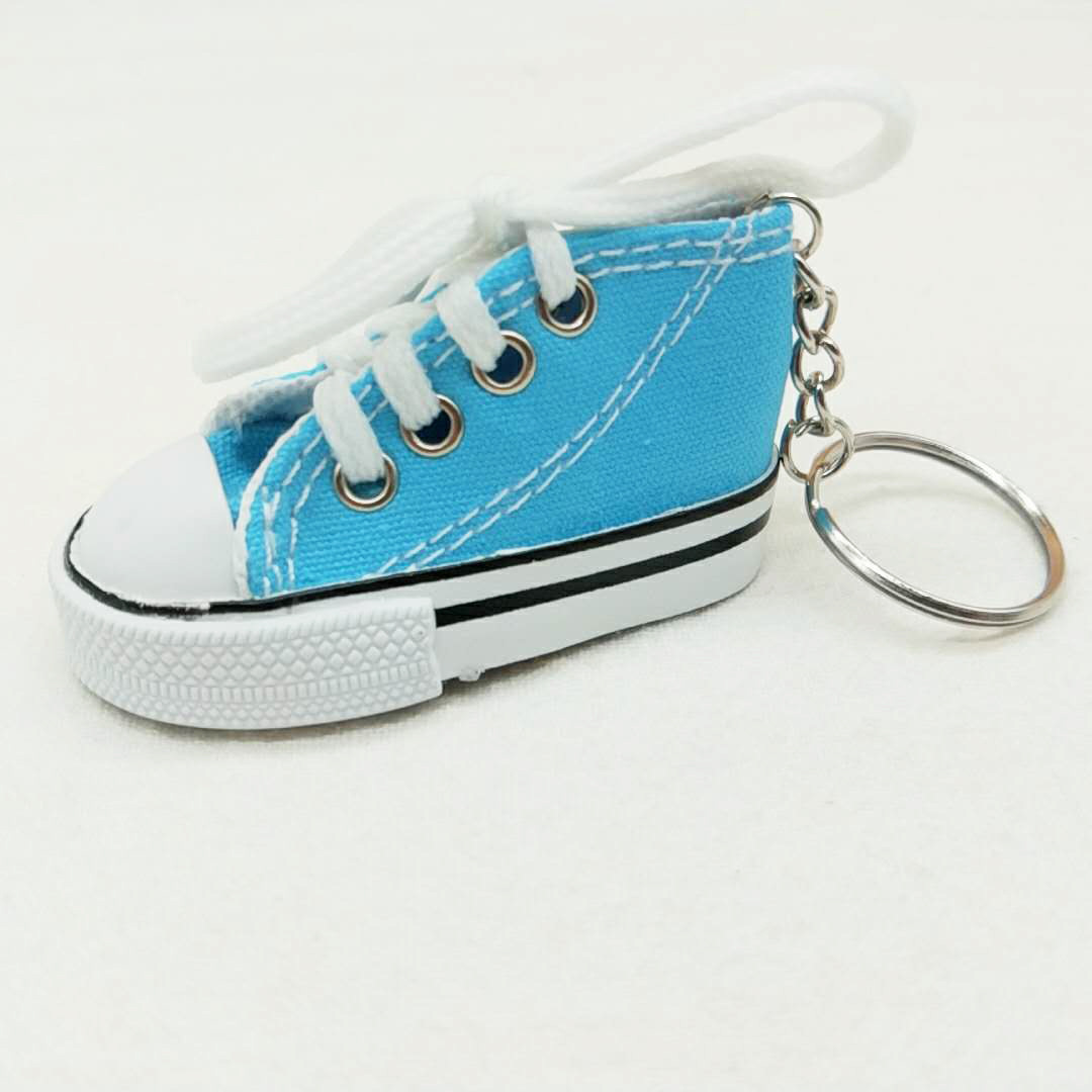 S723 wholesale Novelty 3D mini Canvas shoes key chain Sneaker Keychain Tennis Shoes Keychain