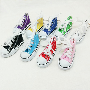 S723 wholesale Novelty 3D mini Canvas shoes key chain Sneaker Keychain Tennis Shoes Keychain