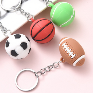 PU Leather Soft Foam Sponge Ball Keychain Football Basketball Soccer Squeeze Stress Ball Relief Toys Anti Stress Ball Fidget Toy