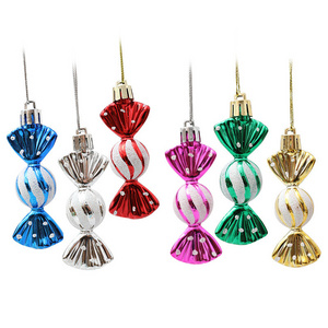 S1770 Christmas tree pendant color round candy Christmas decoration electroplating candy props counter decoration