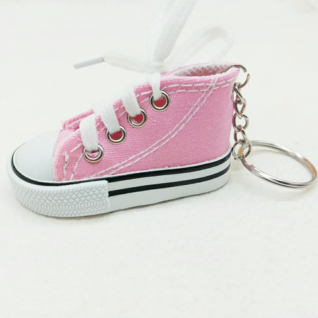 S723 wholesale Novelty 3D mini Canvas shoes key chain Sneaker Keychain Tennis Shoes Keychain