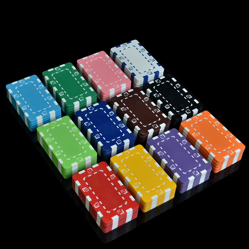 ABS Rectangular Poker Chips - European Style Plaque Choose color