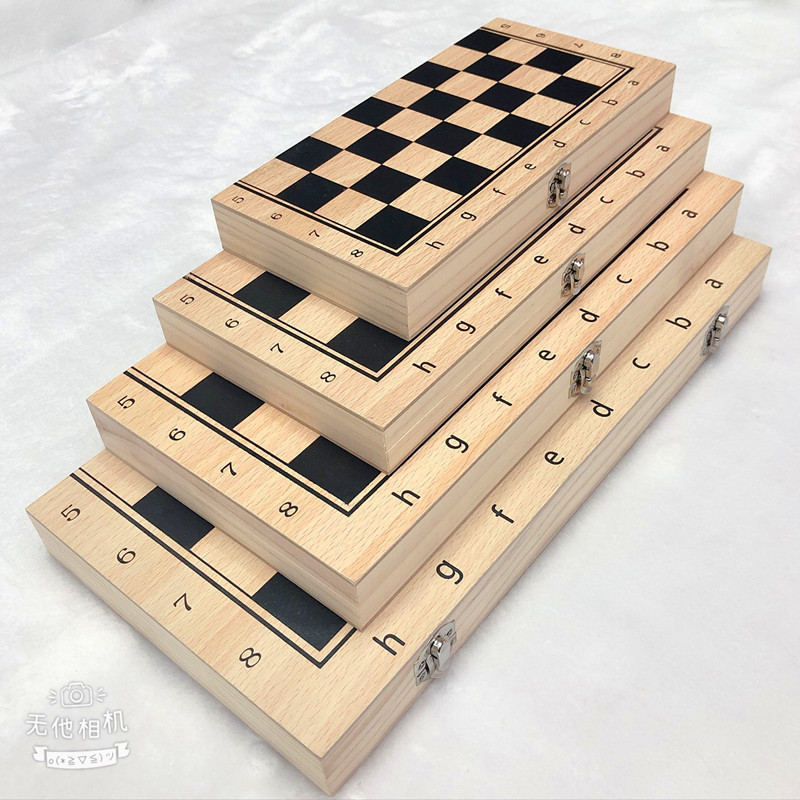 Chess Board Game Pieces Storage Chess Checkers Backgammon 3-in-1 Board ...