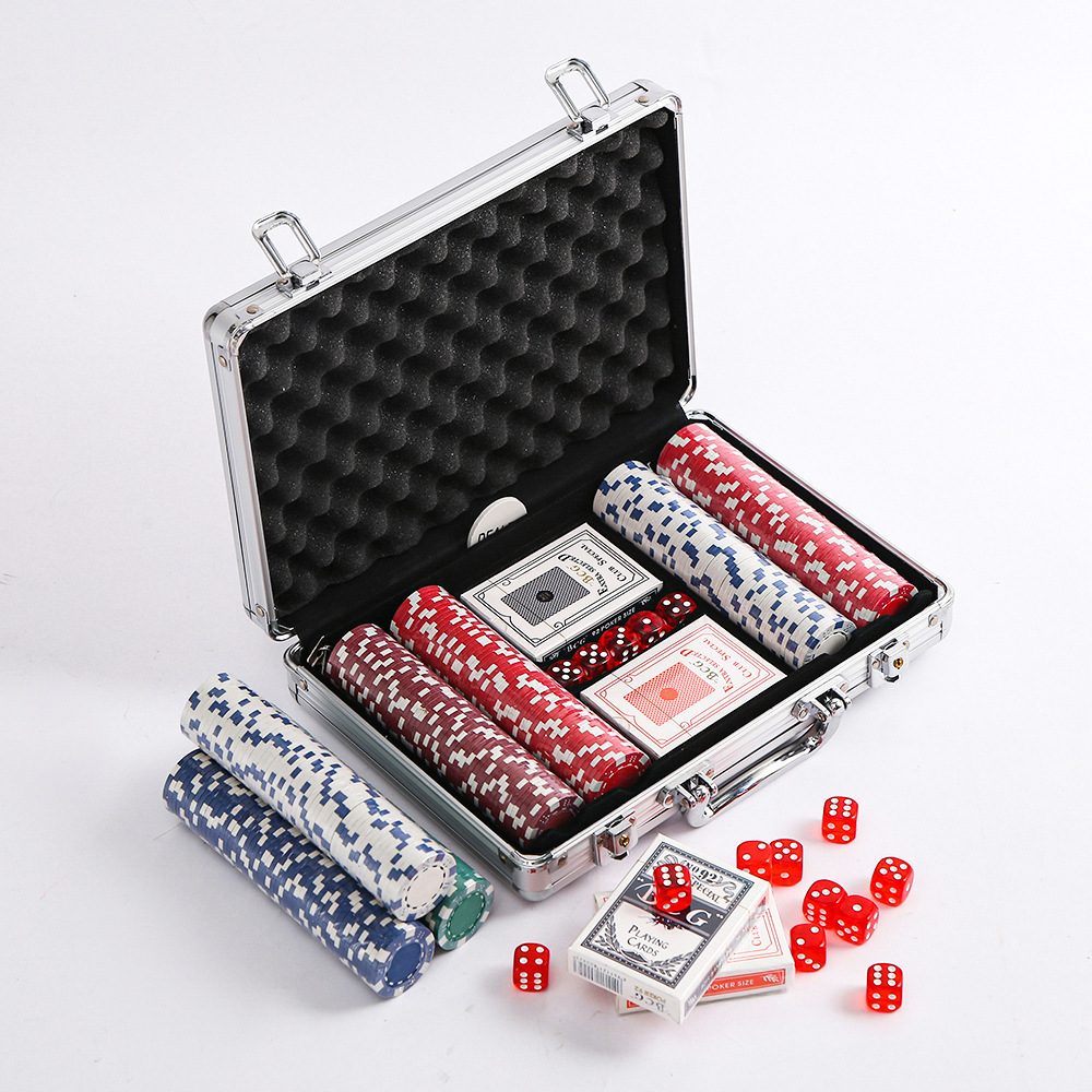 500pcs 11.5 Gram Poker Chips And Case Novelty Tabletop Card Gambling Set Game WITH Aluminum Case