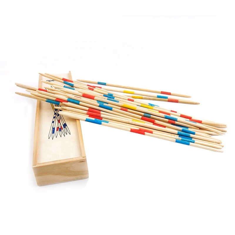 Educational kids toys outdoor party games pick up stick mikado games with wood box