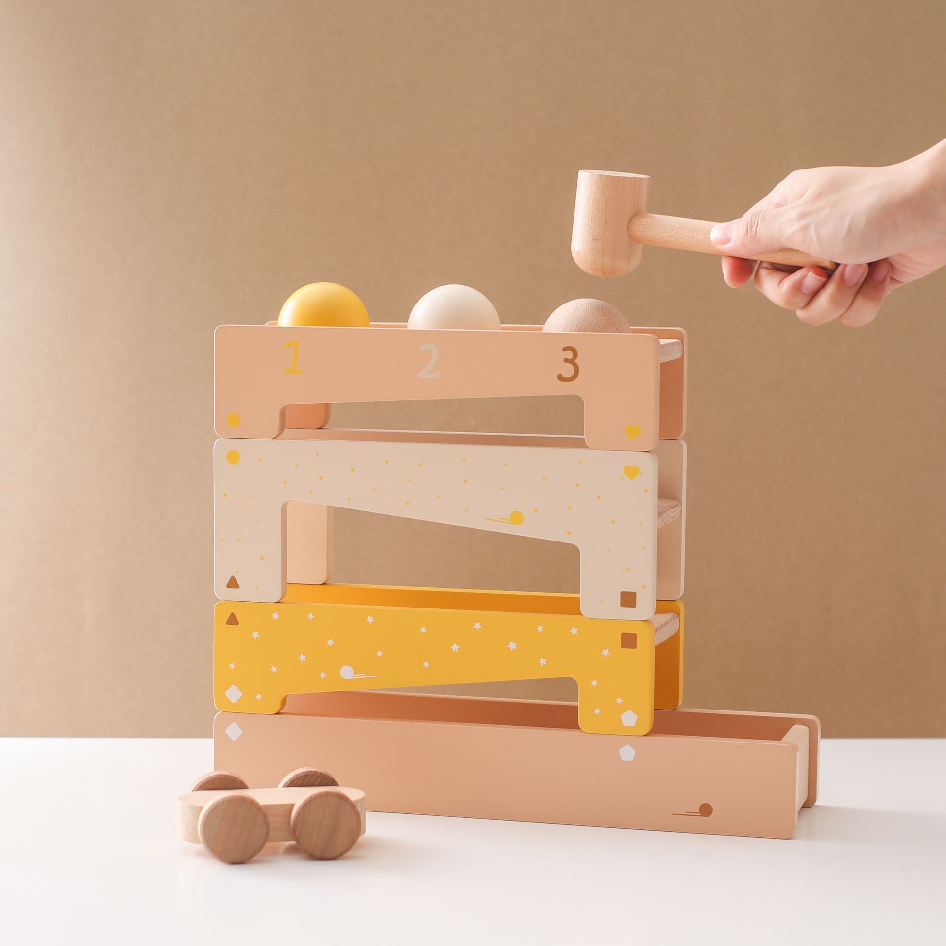 Montessori-Inspired Toys Tracker Ball Drop Toys Wooden Toys for 1 2 3 Years Old Toddlers Babies