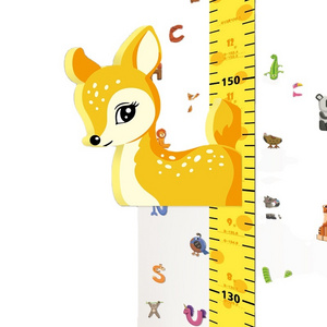 Cartoon 3D children room detachable EVA baby measuring ruler easy height wall sticker