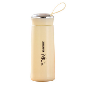 400ml Creative Double Layer Logo Printing Portable Micro insulated Glass Water Bottle for Business Gifts