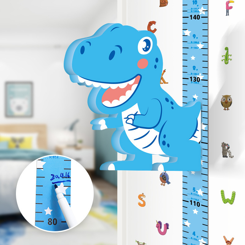 Cartoon 3D children room detachable EVA baby measuring ruler easy height wall sticker