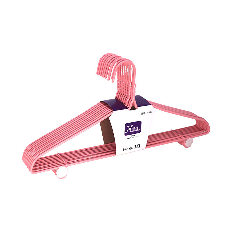 Factory wholesale anti-skid metal immersion wet and dry balcony household adults and children coat hanger with hook