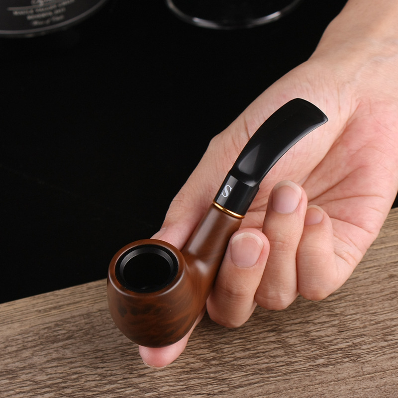 Factory wholesale classic retro custom LOGO curved pipe circulating filter  tobacco pipe