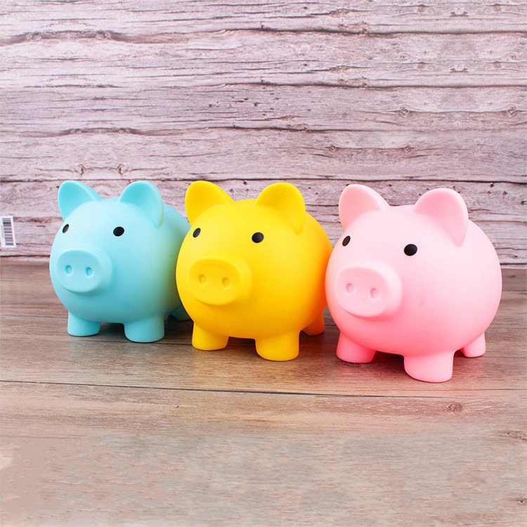 Factory wholesale creative cartoon cheap plastic fall proof pig shaped children toy money box