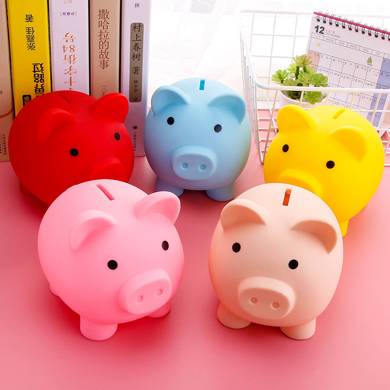 Factory wholesale creative cartoon cheap plastic fall proof pig shaped children toy money box