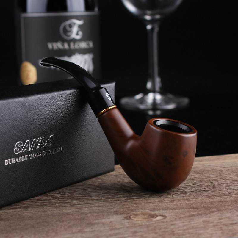 Factory wholesale classic retro custom LOGO curved pipe circulating filter  tobacco pipe