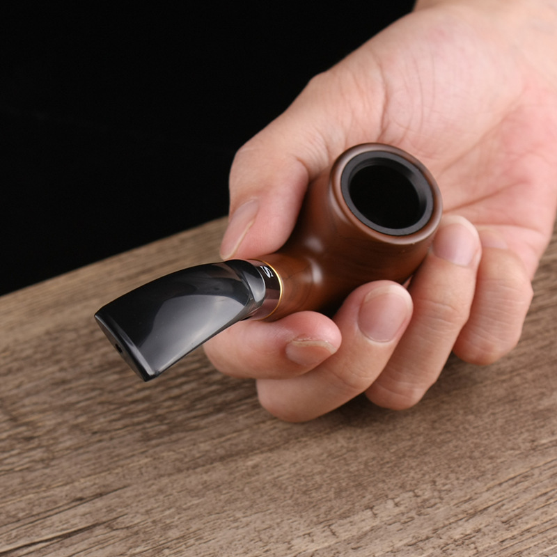 Factory wholesale classic retro custom LOGO curved pipe circulating filter  tobacco pipe