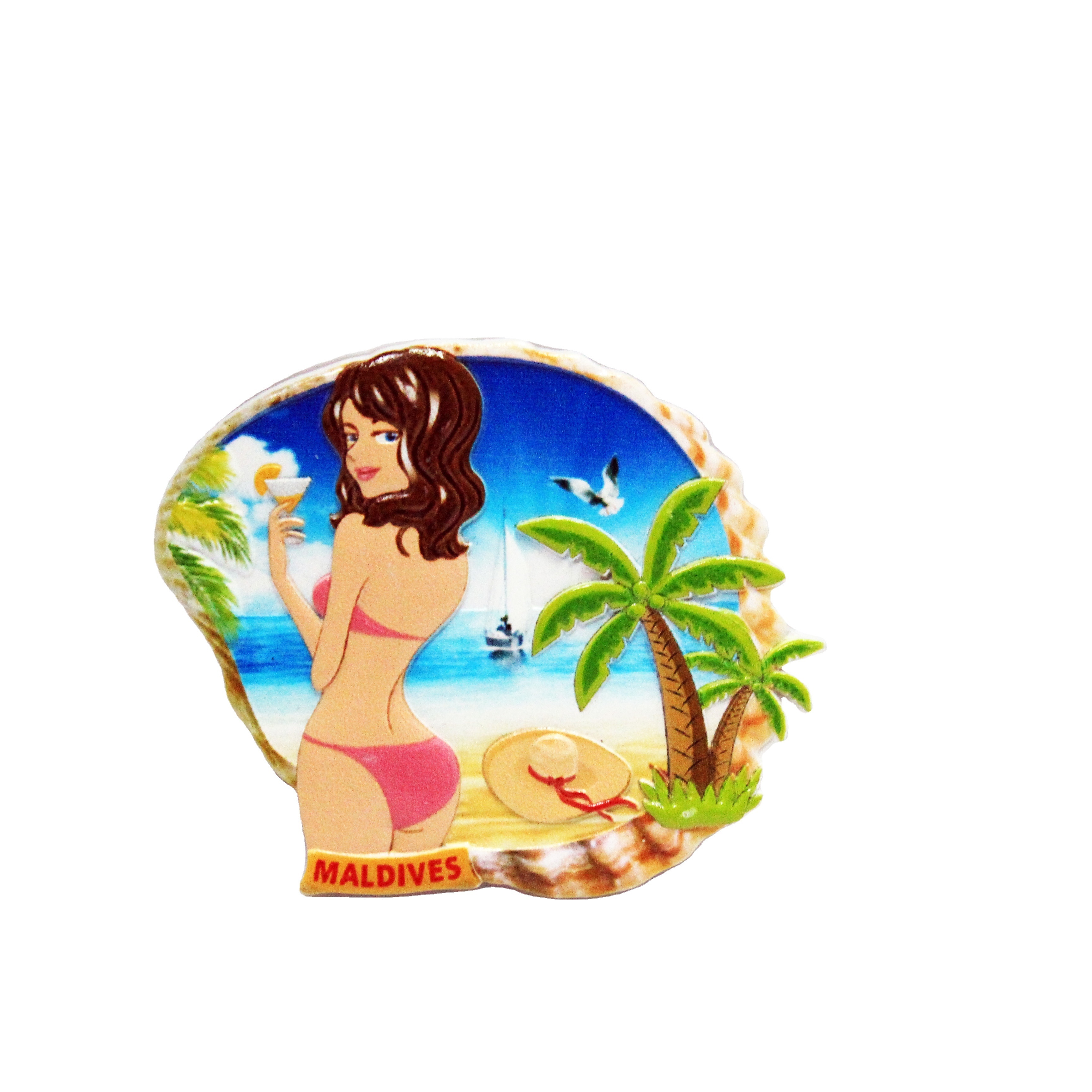 Customized Maldives Ocean Beach Souvenir 3D machine printed resin craft Fridge Magnets