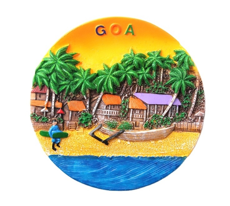 Cheap india Custom Goa city Tourist Souvenirs Blank 3D resin Fridge Magnet