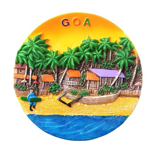 Cheap india Custom Goa city Tourist Souvenirs Blank 3D resin Fridge Magnet