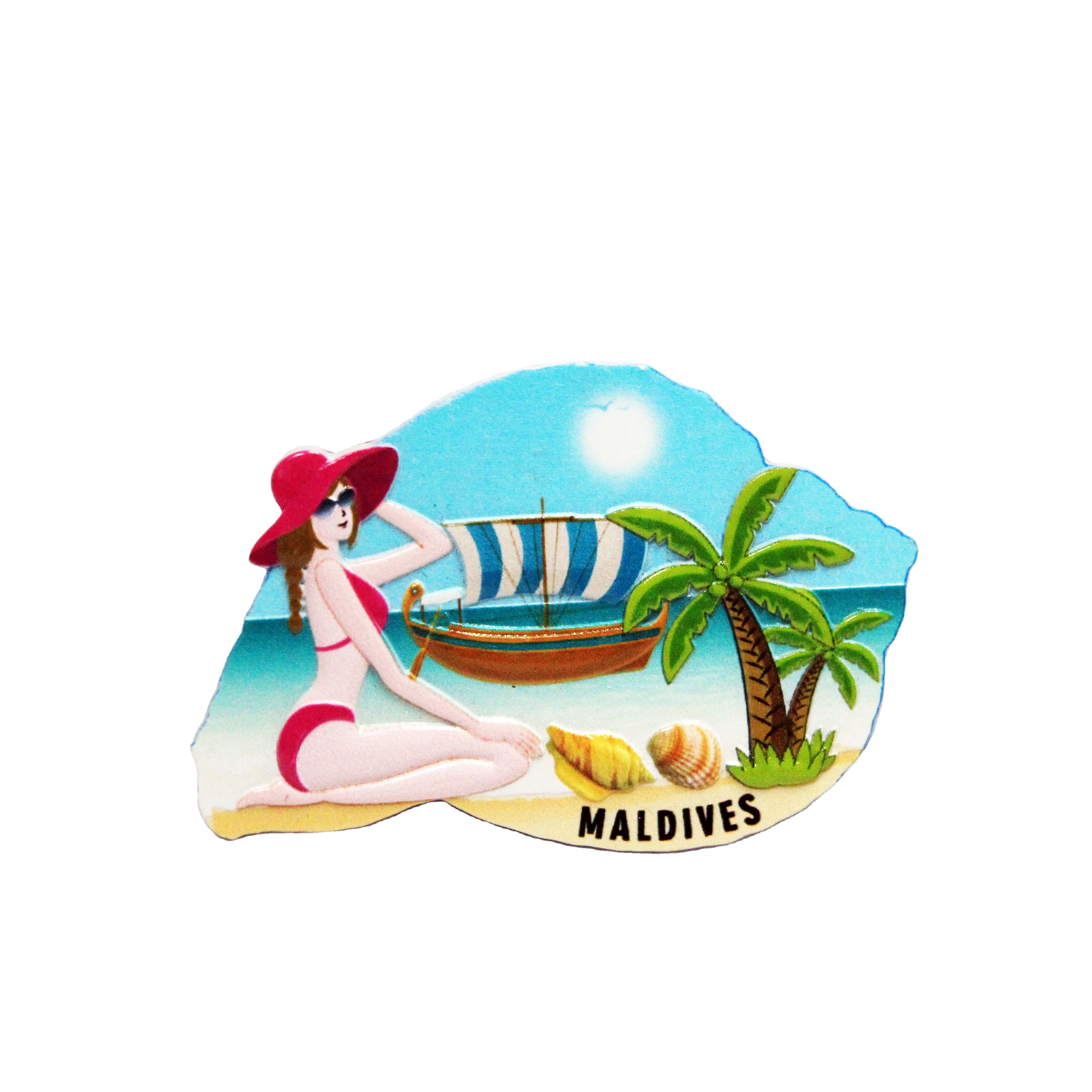 Customized Maldives Ocean Beach Souvenir 3D machine printed resin craft Fridge Magnets