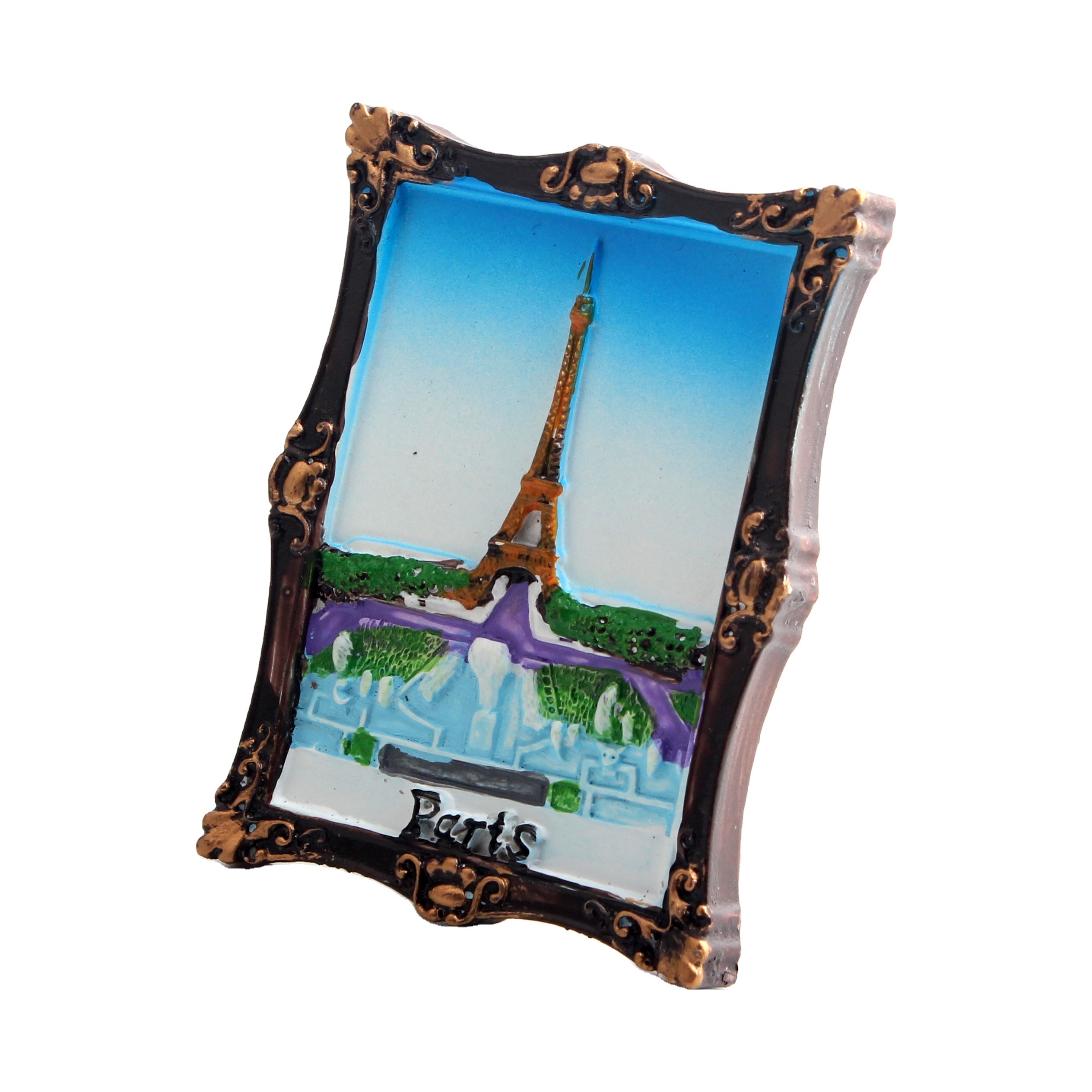 Yiwu Factory  Resin France Eiffel Tower Paris photo frame 3D Fridge Magnet