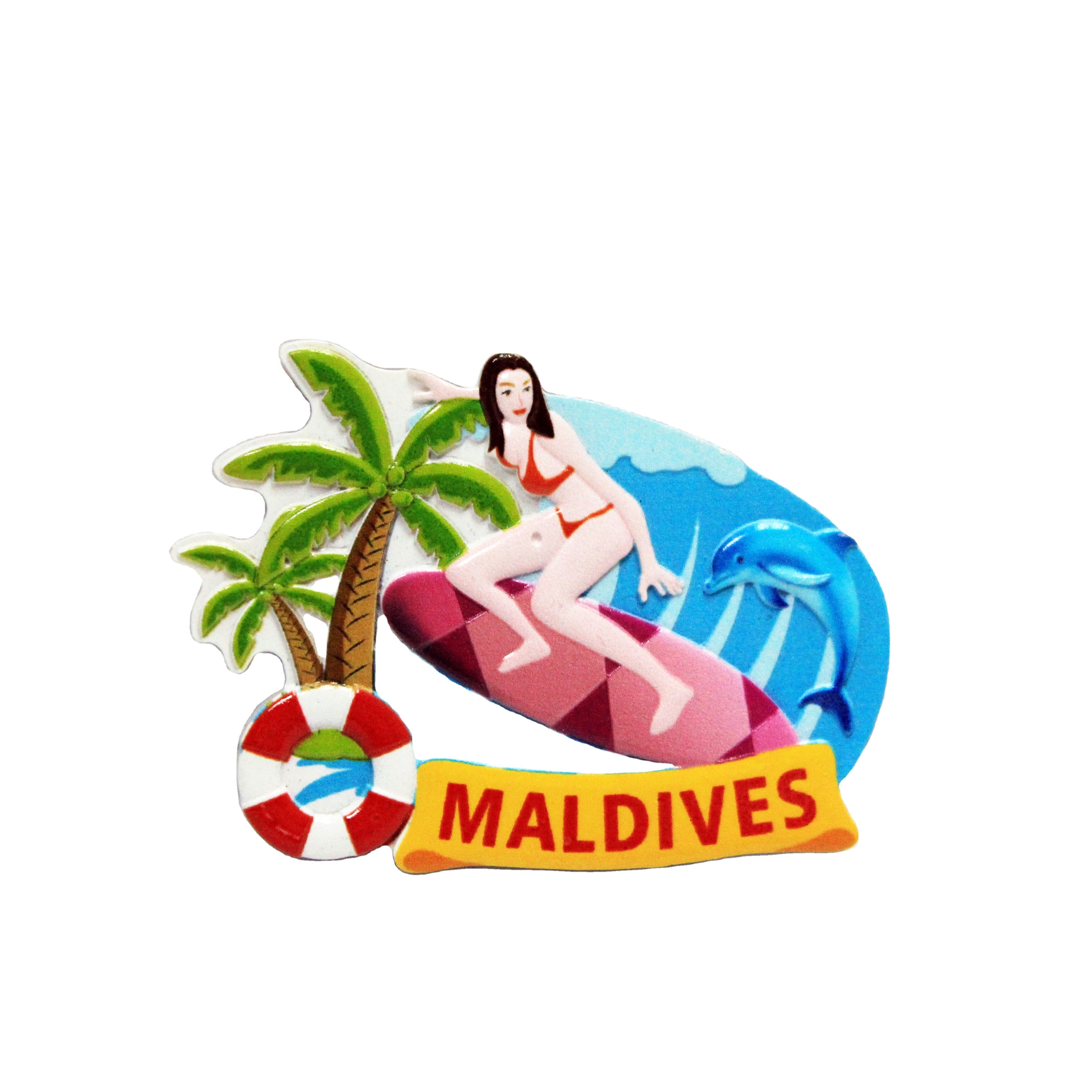 Customized Maldives Ocean Beach Souvenir 3D machine printed resin craft Fridge Magnets