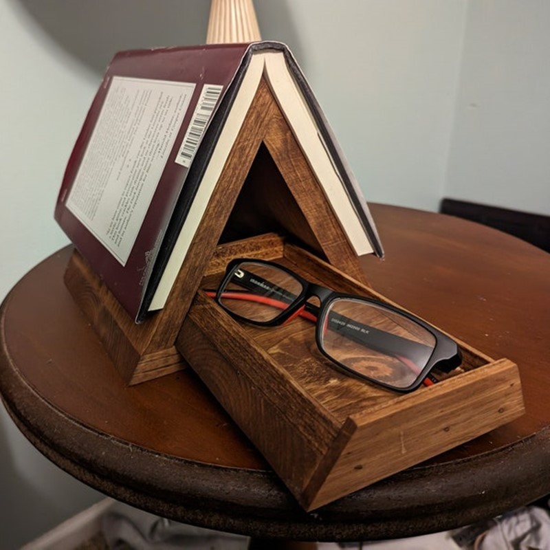 book nook reading valet wood triangle book page marker night stand holder rests books lover christmas birthday gifts