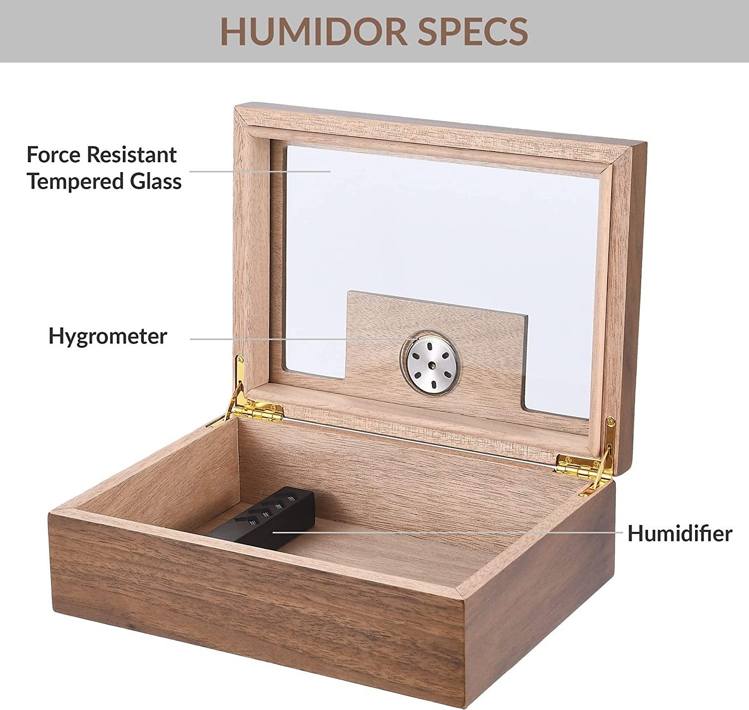 humidor desktop cigar packaging accessories humidor cigar travel case black walnut boxes with hygrometer humidifier