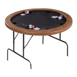 Hot Selling Indoor 47" Foldable Casino Poker Game Table Deluxe 8 Players Gambling Poker Table for Entertainment