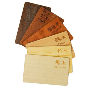 wooden sheets engraved bamboo wood custom business card carving business nfc rfid card