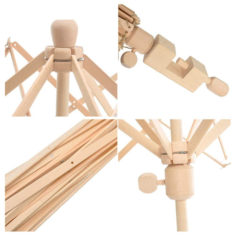 embroidery thread spinning wooden umbrella yarn swift yarn hank winder holder hand winding machines