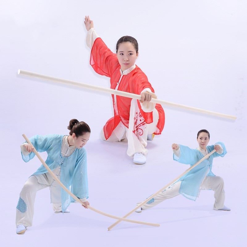 ash wood collapsible training staff kung fu sticks martial arts wooden stick