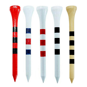 wooden checkered golf long tees custom bulk unbreakable premium martini bamboo golf wood striped tees 83 mm 3 1/4