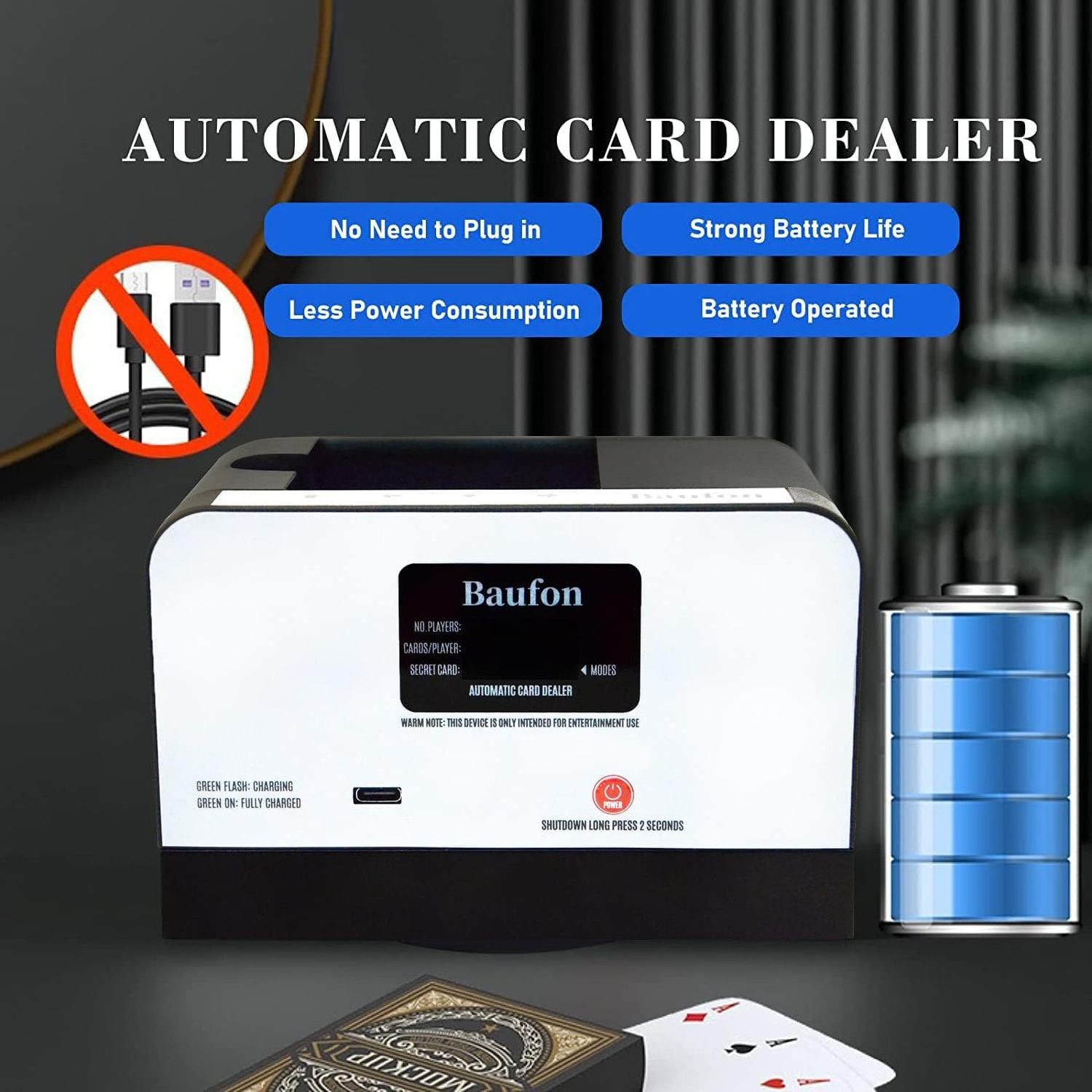 Easy To Carry Automatic Card Dealer Machine On Poker Table Top Distributing Poker Plaques For Playing Cards Game