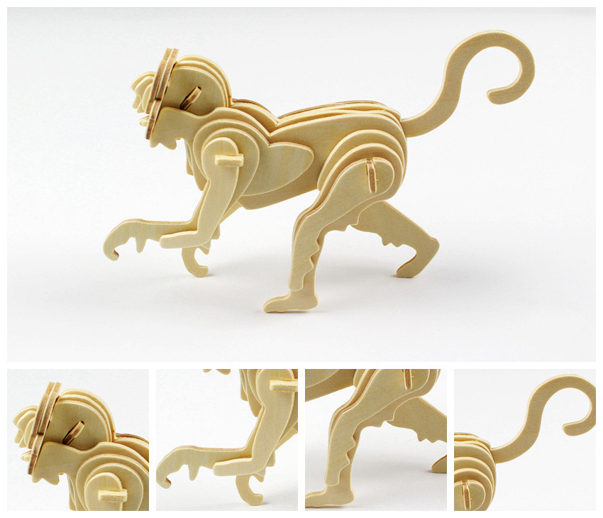 Manufacturers cheap 3D Chinese zodiac wood jigsaw animal wooden puzzles wholesale wooden puzzle