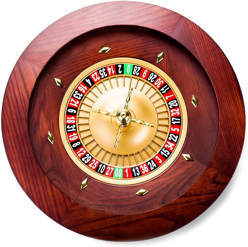 Handcrafted Mahogany Roulette with Double-Zero Layout Professional Wooden Roulette Wheel Set with 2 Ceramic Balls