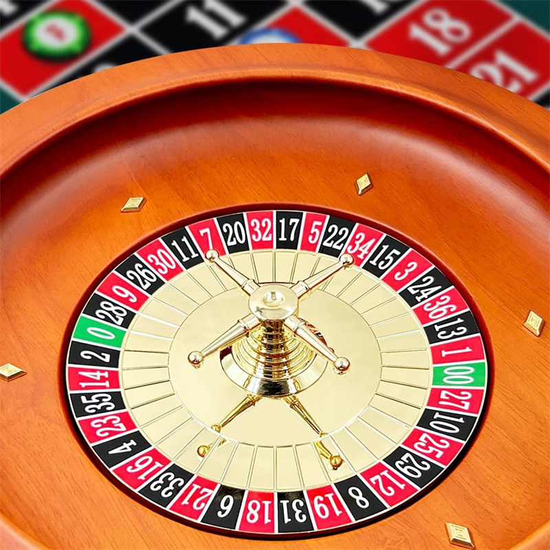 Professional Table Game Set 11 Inch Solid Wooden Casino Roulette Wheel Machine for Adults Party Drinking Game