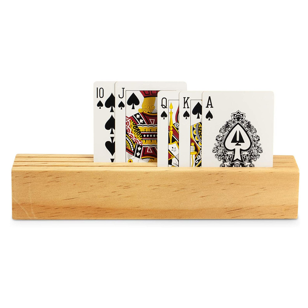 games solid wooden organizer includes playing poker cards holder wooden tray racks bridge canasta display stand