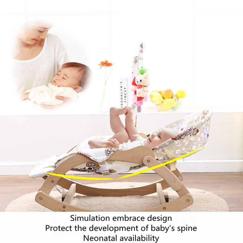 kids children nursery room bedroom furniture balance folding wooden baby bouncer rocker rocking lounge recliner chair