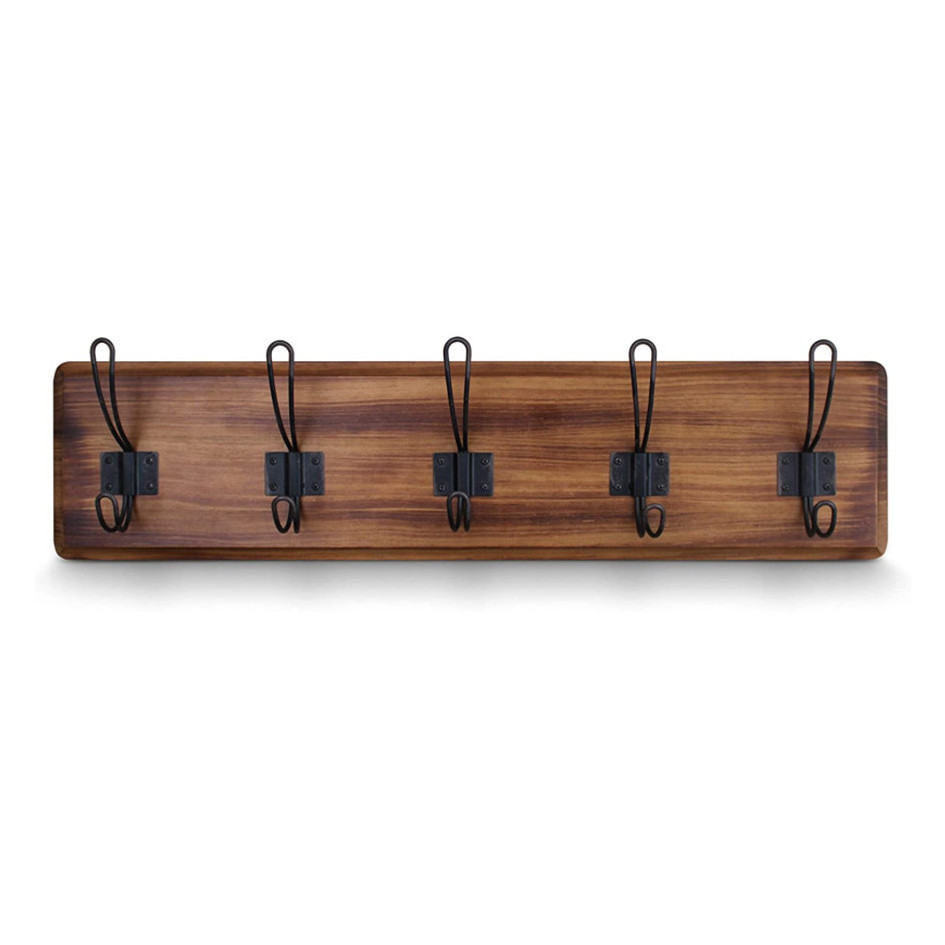 entryway kitchen bathroom key hat bag towel rustic wooden coat robe rack hooks wall mount coat hook hanger backpack