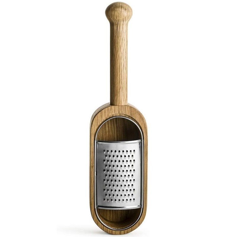 tools stainless steel hand held nature collection cheese box grater shredder kitchen grinder with wood handle oak container