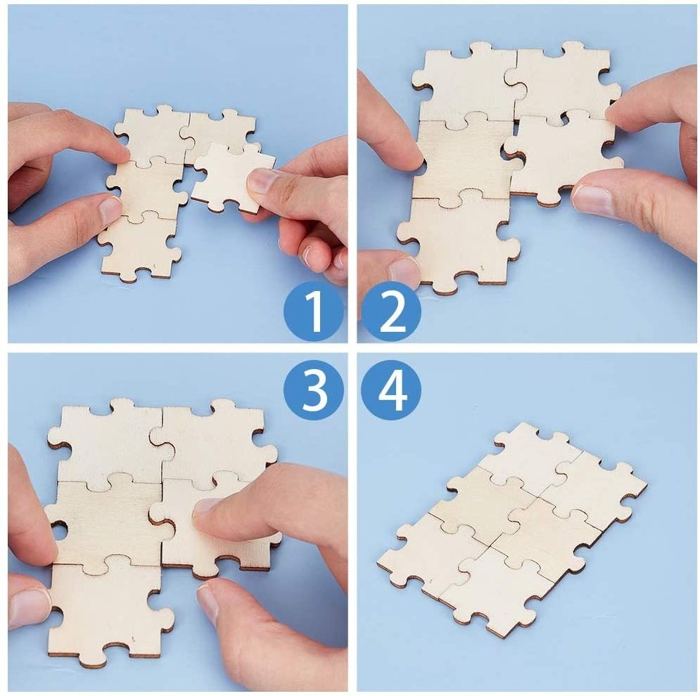 custom DIY arts craft freeform unfinished blank sublimation jigsaw wood pieces wooden puzzles