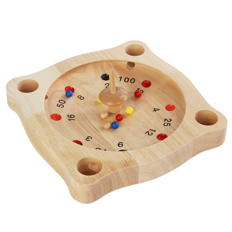 tabletop competitive chess game intelligent kids educational wooden roulette chess toy board games manufacturing